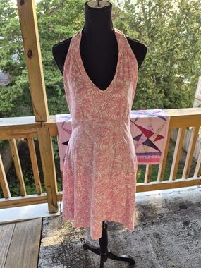 Talbots Pink Floral Halter Dress M